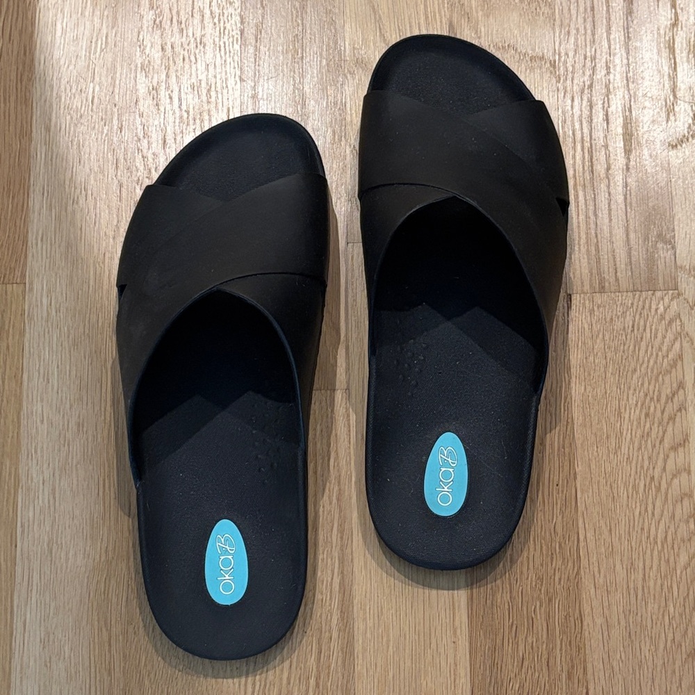 OKA B Men’s Slide Sandals , Excellent Condition! Barely Worn. Black, Sz X-Large
